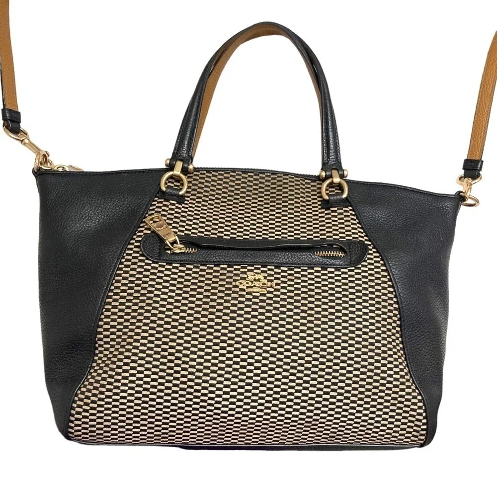 Coach 29848 Prairie Satchel Bag in Legacy Jacquard- Black